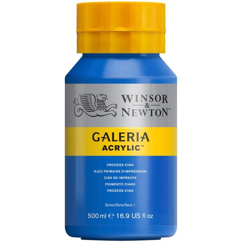 WN Galeria 500ml 535 Process cyan (1), 500ml akryyliväri