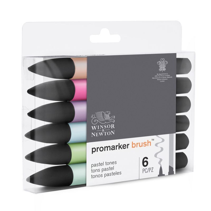 WN Promarker Brush Pastel tones 6, sivellintussilajitelma