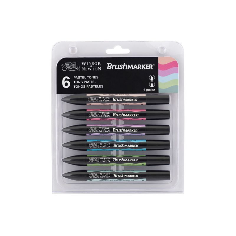 WN Promarker Brush Pastel tones 6, sivellintussilajitelma