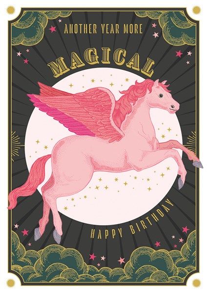 2-osainen kortti The Art File - Hevonen Happy Birthday