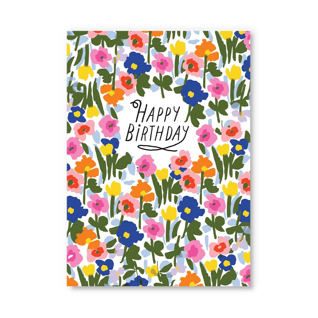 Postikortti Ohh Deer - Happy Birthday Meadow Flowers