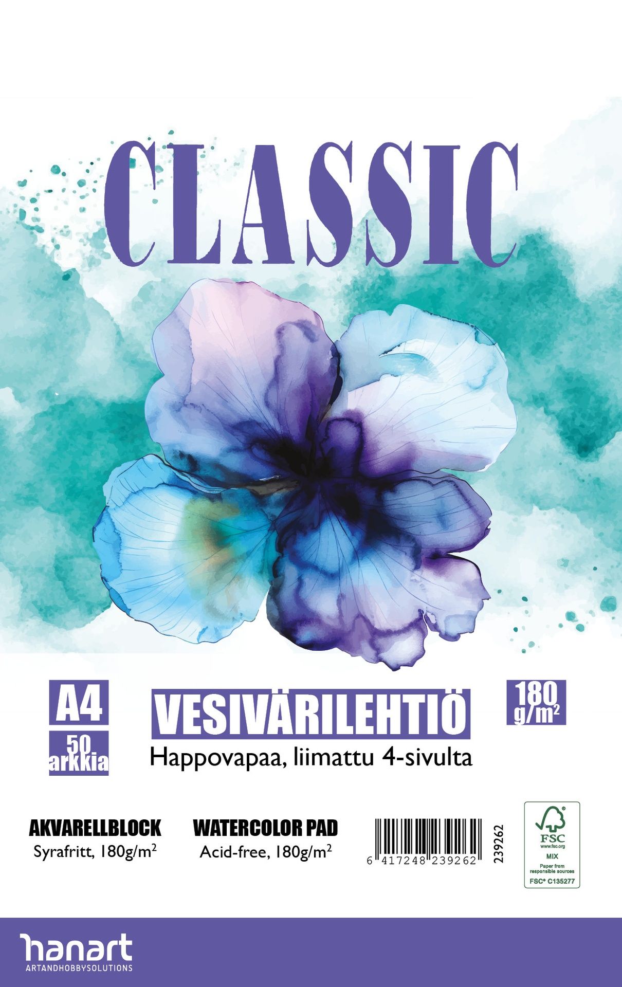 Classic Akvarellilehtiö A4 50 lehteä