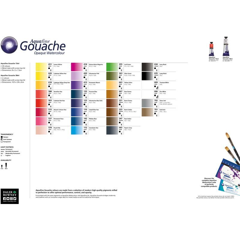 T DR Aquafine Gouache 663 15ml Yellow Ochre