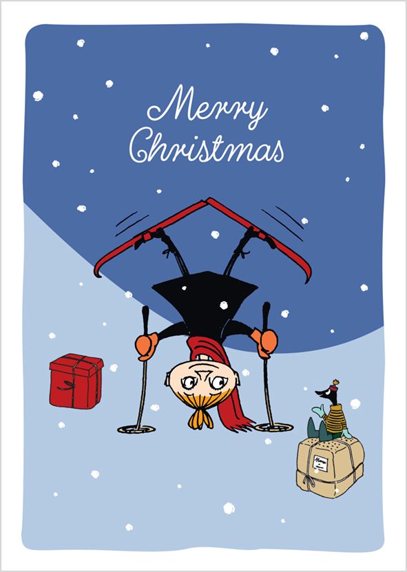 Postikortti joulu Muumi - Merry Christmas, Mymmeli suksila