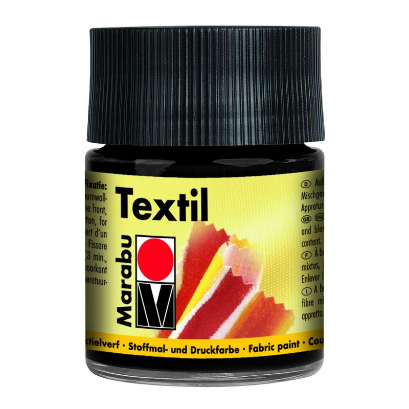 Marabu Tekstiiliväri PLUS 50ml 073 black, vaaleille ja tummille kankaille