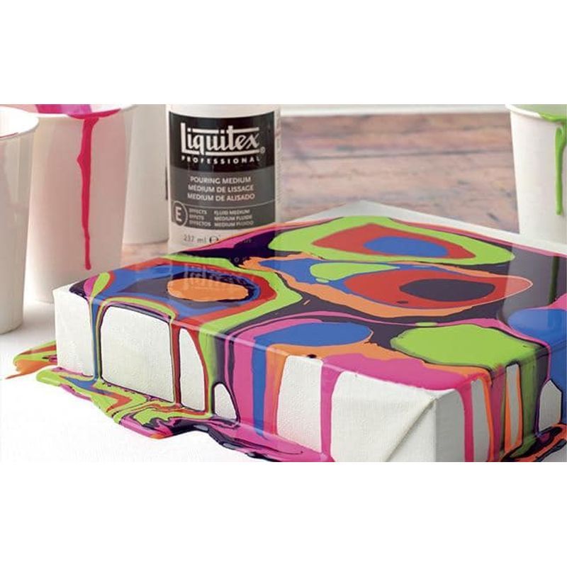 Liquitex Acrylic Pouring Set Deep colours, 3x30ml musteet ja 118ml pouring medium