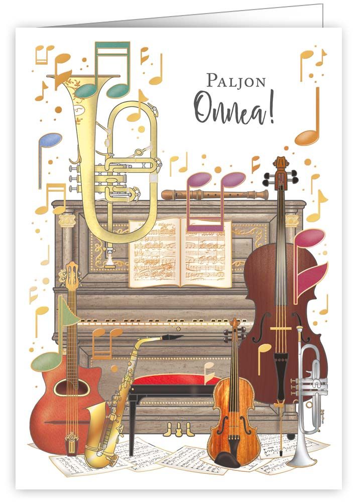 2-osainen kortti Quire - Musiikki, Paljon onnea!