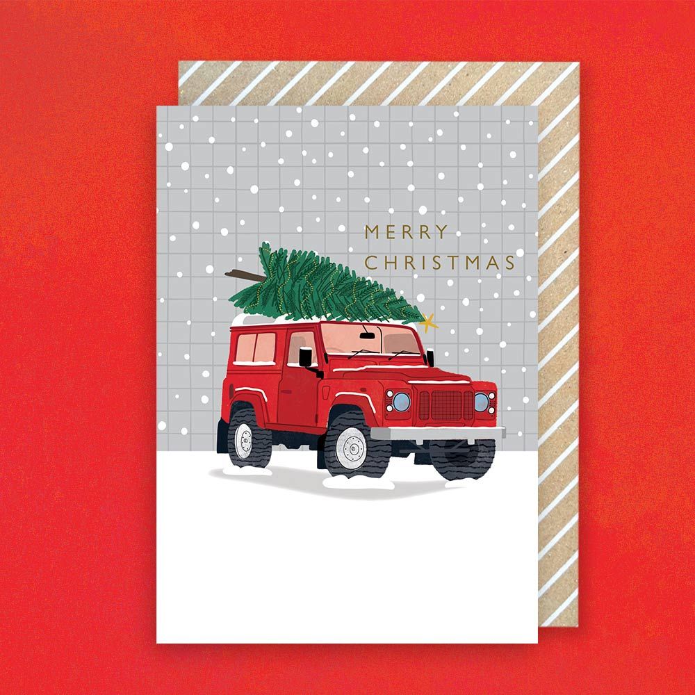 2-osainen kortti Laura Darrington - Maastoauto, Merry Christmas