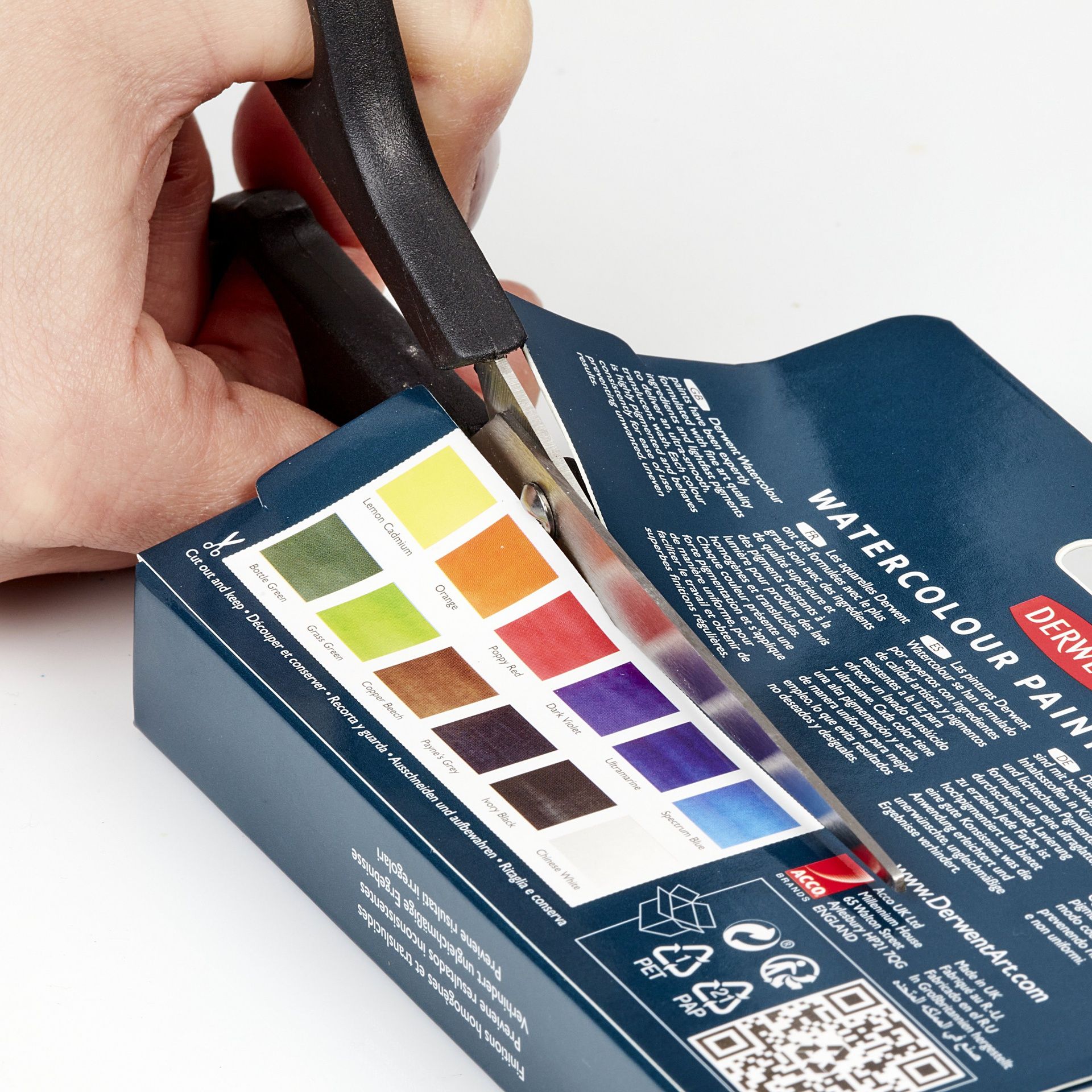 Derwent Watercolour Paint Pan Set 12 sävyä