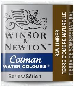 WN Cotman 1/2 (1,7ml) 554 Raw Umber, akvarellivärinappi x