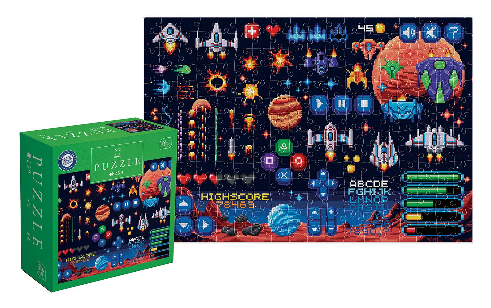 Palapeli 250 palaa Interdruk - Kids with stickers 2 Game