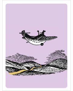 2-osainen kohopainokortti Muumi - Lentokone