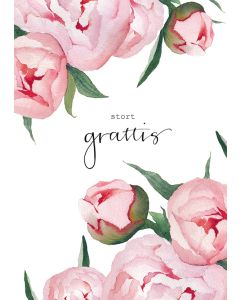 2-osainen kortti Henna Adel - Stort grattis, pionit