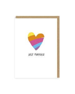 2-osainen kortti Ohh Deer - Just Married! Rainbow Heart