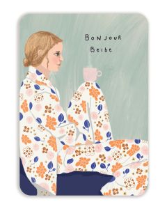 Postikortti Johanna Ilander - Bonjour beibe pyjamassa