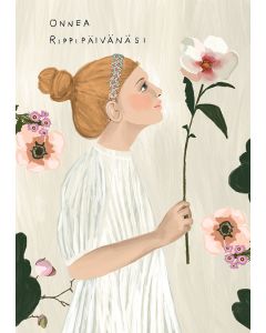 2-osainen kortti Johanna Ilander - Onnea rippipäivänäsi, tyttö