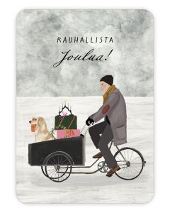Joulukortti Johanna Ilander - "Rauhallista joulua!" Laatikkopolkupyörä