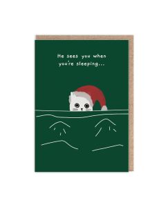 2-osainen joulukortti Ohh Deer - He sees you...