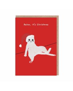 2-osainen joulukortti Ohh Deer - Relax, it's Christmas