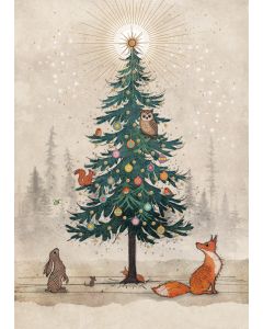 2-osainen joulukortti Bug Art - Animal tree