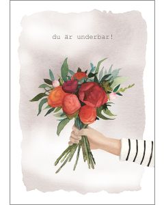 Postikortti Henna Adel - Du är underbar! Kukkakimppu