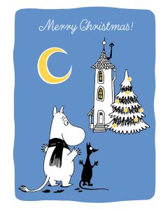 2-osainen joulukortti Muumi - Muumitalo Merry Christmas