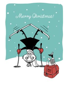 2-osainen joulukortti Muumi - Mymmeli Merry Christmas!