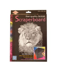 AC Raapekartonki musta, valkoinen pohja, 305x229mm sis 10arkkia ja kynä