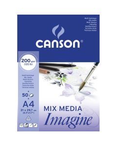 Canson Imagine 200g A4 (50) (21x29,7), akvarelli- ja monitekniikkalehtiö