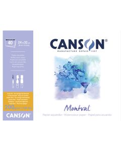 Canson Montval 200 g 24x32 (40L1) Puolikarkea, akvarellilehtiö