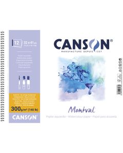 Canson Montval 300 g 32x41 Kierre (12) PK, CP 807166 akvarellilehtiö