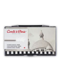 CAP Carres White HB 12 liidun pakkaus, luonnos- ja piirustusliitu muovikotelossa