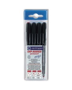 Centropen Piirtoheitinkynät 4 väriä spriiliukoinen, 1mm kärki, muovikotelo