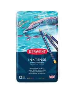 Derwent Inktense 12 mustevärikynälajitelma