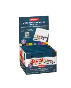 Derwent Watercolour Paint Pan Set 12 sävyä