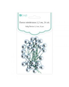 DPC hopeanväriset marjat 1,2cm 24kpl