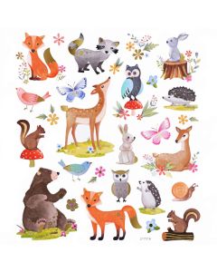 DPC tarra-arkki 15x17cm FOREST ANIMALS 28 kpl