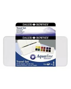 DR Aquafine Travel Tin 12 x ½  akvarellisetti+siv