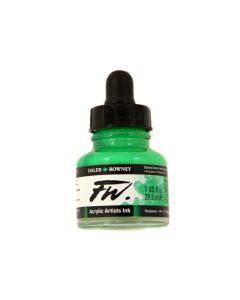 DR FW Acrylic ink 29.5ml 335 Emerald green, Taiteilijatasoinen muste