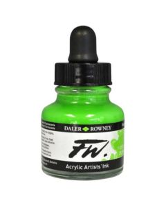 DR FW Acrylic ink 29.5ml 349 Fluorescent green, Taiteilijatasoinen muste