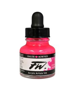 DR FW Acrylic ink 29.5ml 538 Fluorescent pink, Taiteilijatasoinen muste