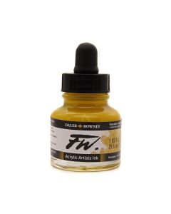 DR FW Acrylic ink 29.5ml 663 Yellow ochre, Taiteilijatasoinen muste