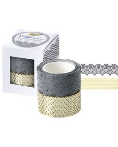 FOLIA washi-pitsiteipit 2kpl 25mmx5m harmaa-kulta