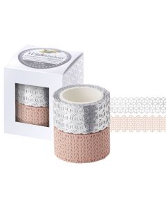 FOLIA washi-pitsiteipit 2kpl 25mmx5m rose-hopea, 0