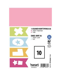 ILOX 1-os kortti 10kpl  A6 220g rosa