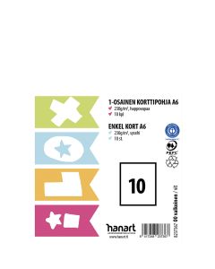 ILOX 1-os kortti 10kpl A6 220g valkoinen