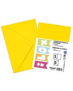 ILOX 2-os kortit ja kuoret 5+5kpl keltainen