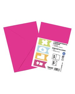 ILOX 2-os kortit ja kuoret 5+5kpl pink