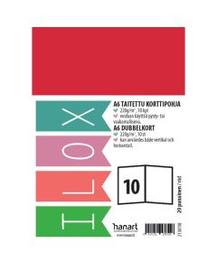 ILOX 2-os kortti A6 10kpl 220g 20 Punainen