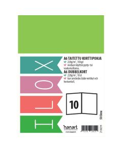 ILOX 2-os kortti A6 10kpl 220g 50 Lime